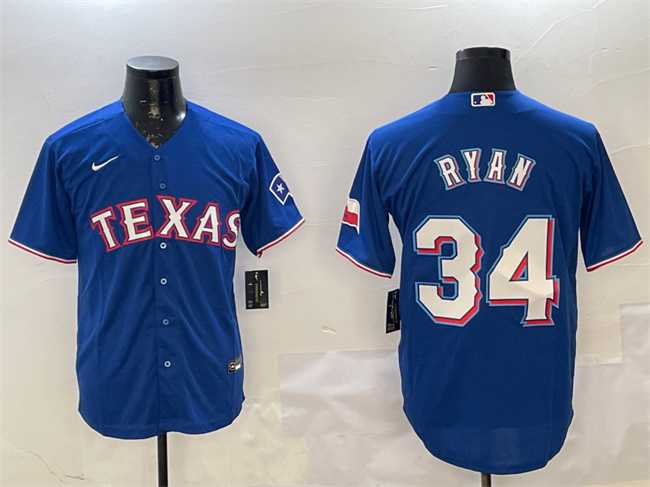 Mens Texas Rangers #34 Nolan Ryan Royal Cool Base Stitched Jersey